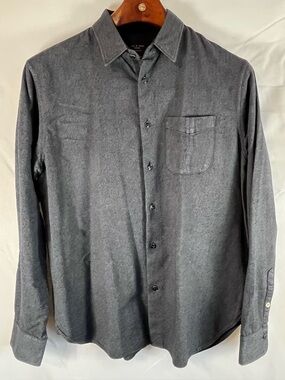 Rag & Bone New York Herringbone Button Front Shirt Men’s XL Gray Long Sleeve